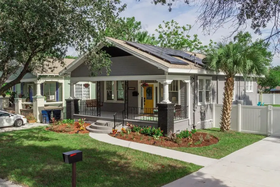 Front porch of a remodeled Tampa bungalow