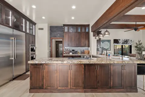 Large kitchen island for cooking and entertaining