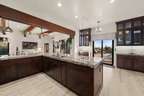 Open kitchen with views into the living space