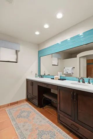 Bright bathroom with double vanity