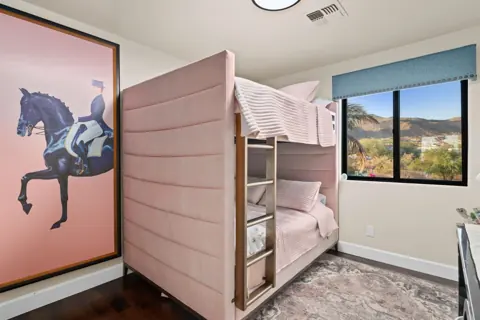 Fun bunk room with mountain views