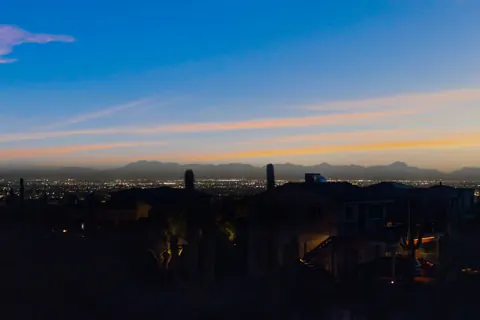 Soft evening sky over the desert horizon