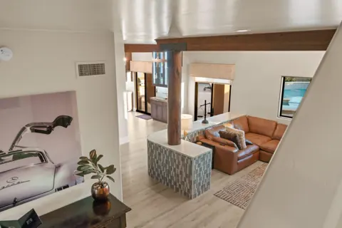 Open-concept living area with designer finishes