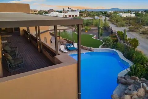 Balcony view overlooking the pool area