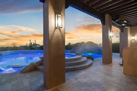 Sunset views from the covered patio